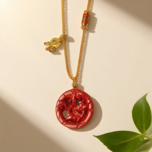 H38.jpg H38:A deer flower blooms cinnabar card