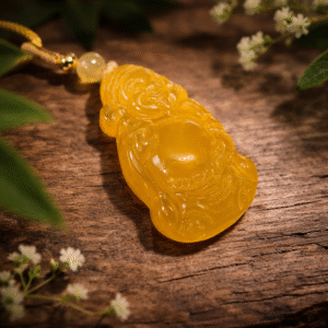 D118 Pendant Necklace: Yellow Abundance Icon