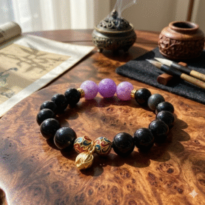 D257 Obsidian Night Purple Glow Bracelet